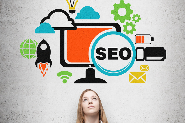 image of a woman thinking SEO